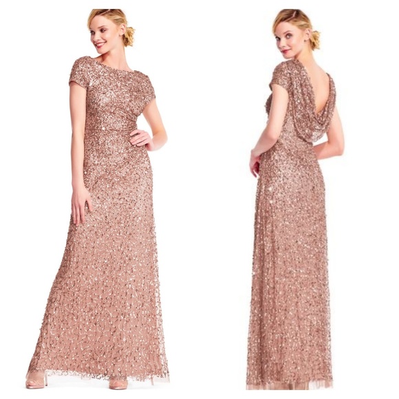 cowl back evening gown